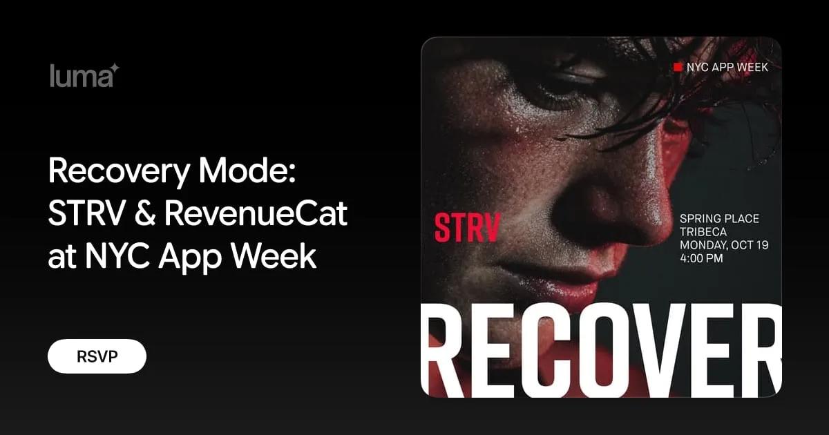 Recovery Mode event artwork from STRV and RevenueCat