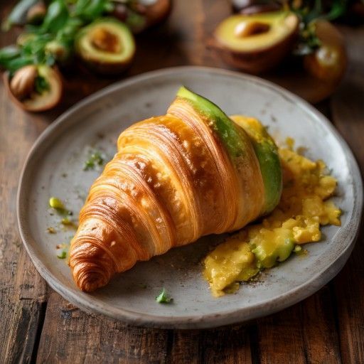 Medialuna con queso y palta