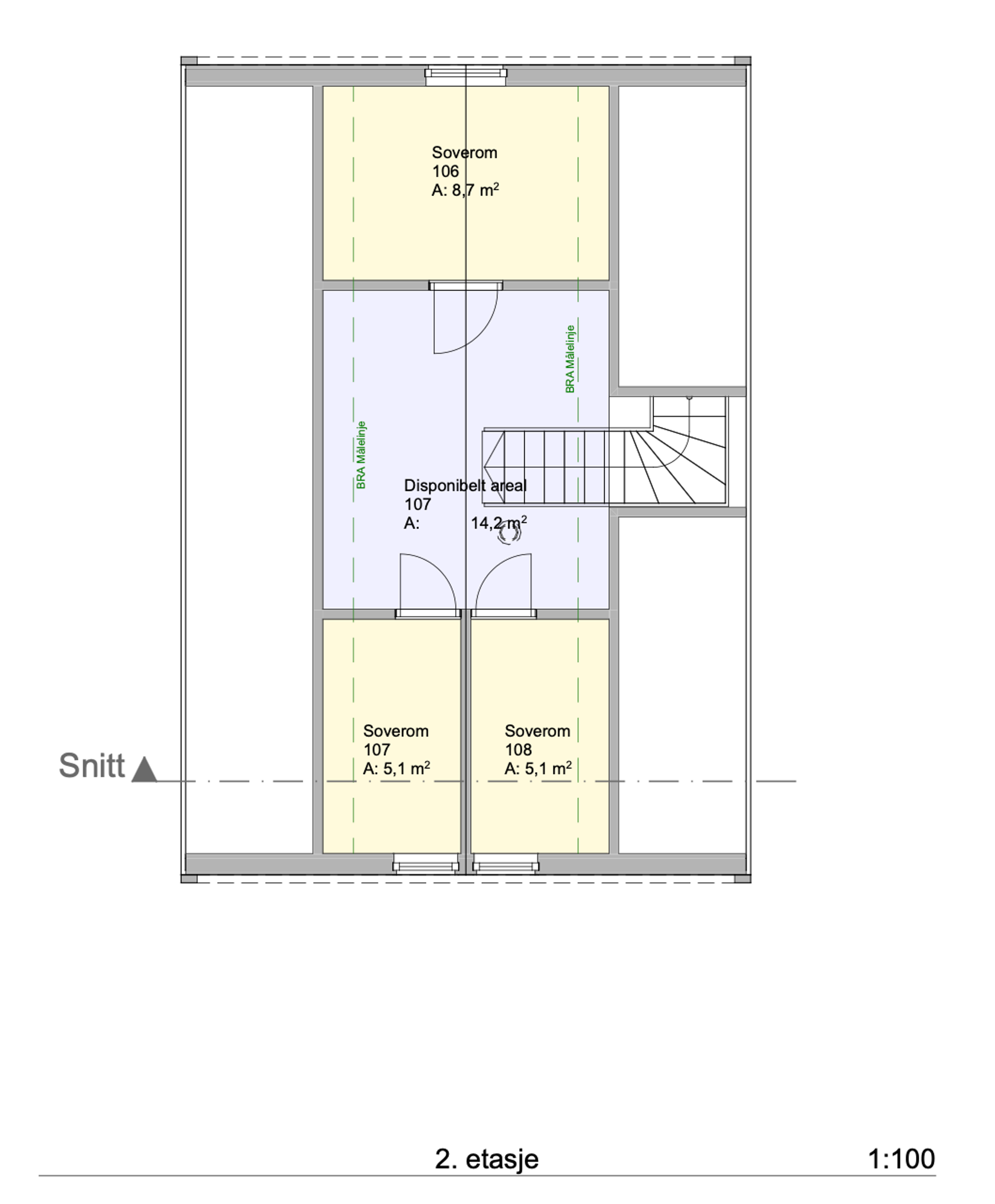 Plantegning 2. etasje — Enebolig