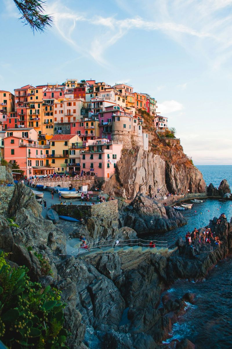 Cinque Terre coast at sunset
