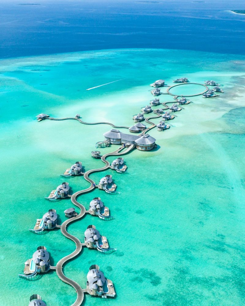 Overwater villas in the Maldives