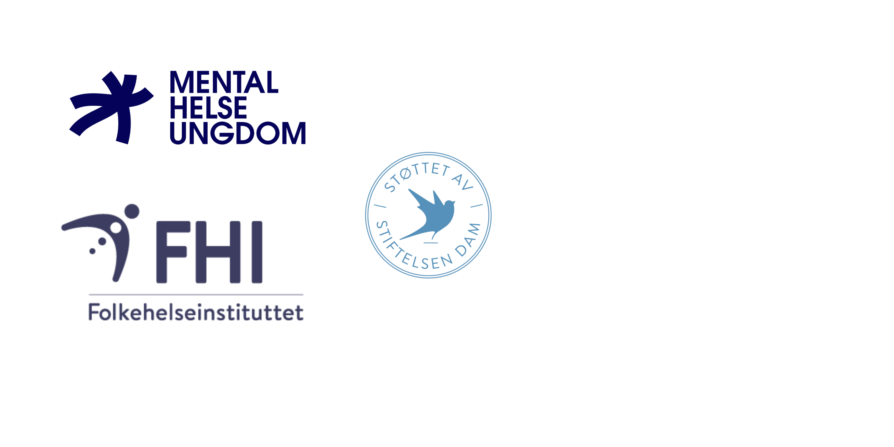 Logo til Mental Helse Ungdom, FHI og Dam