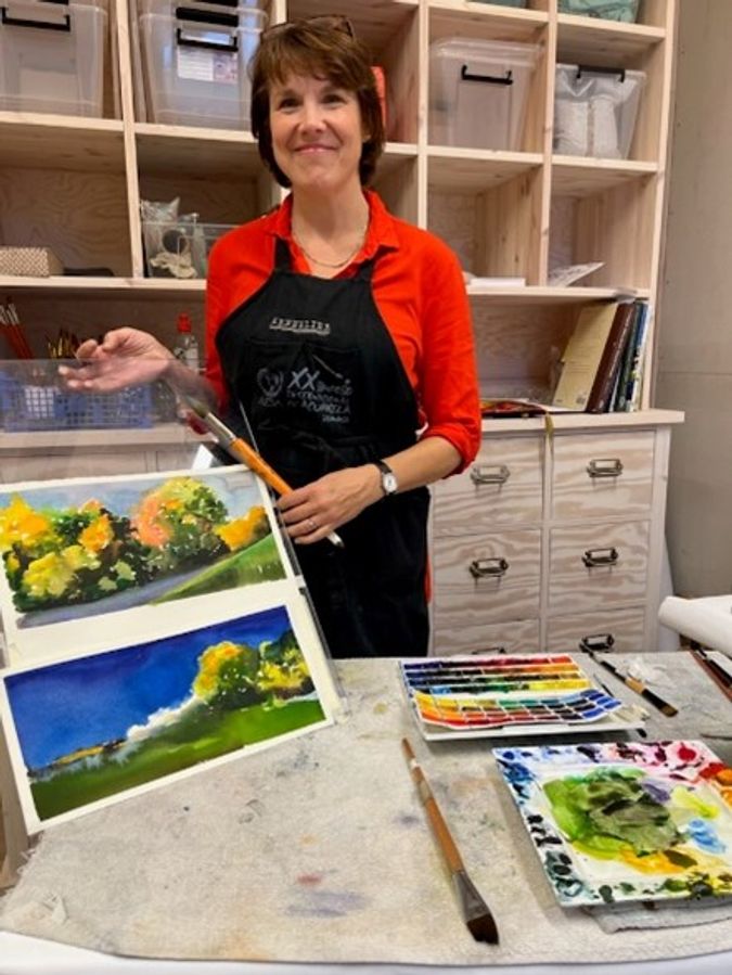 Verkstedleder hobby, Karin Keane, med kunstverk