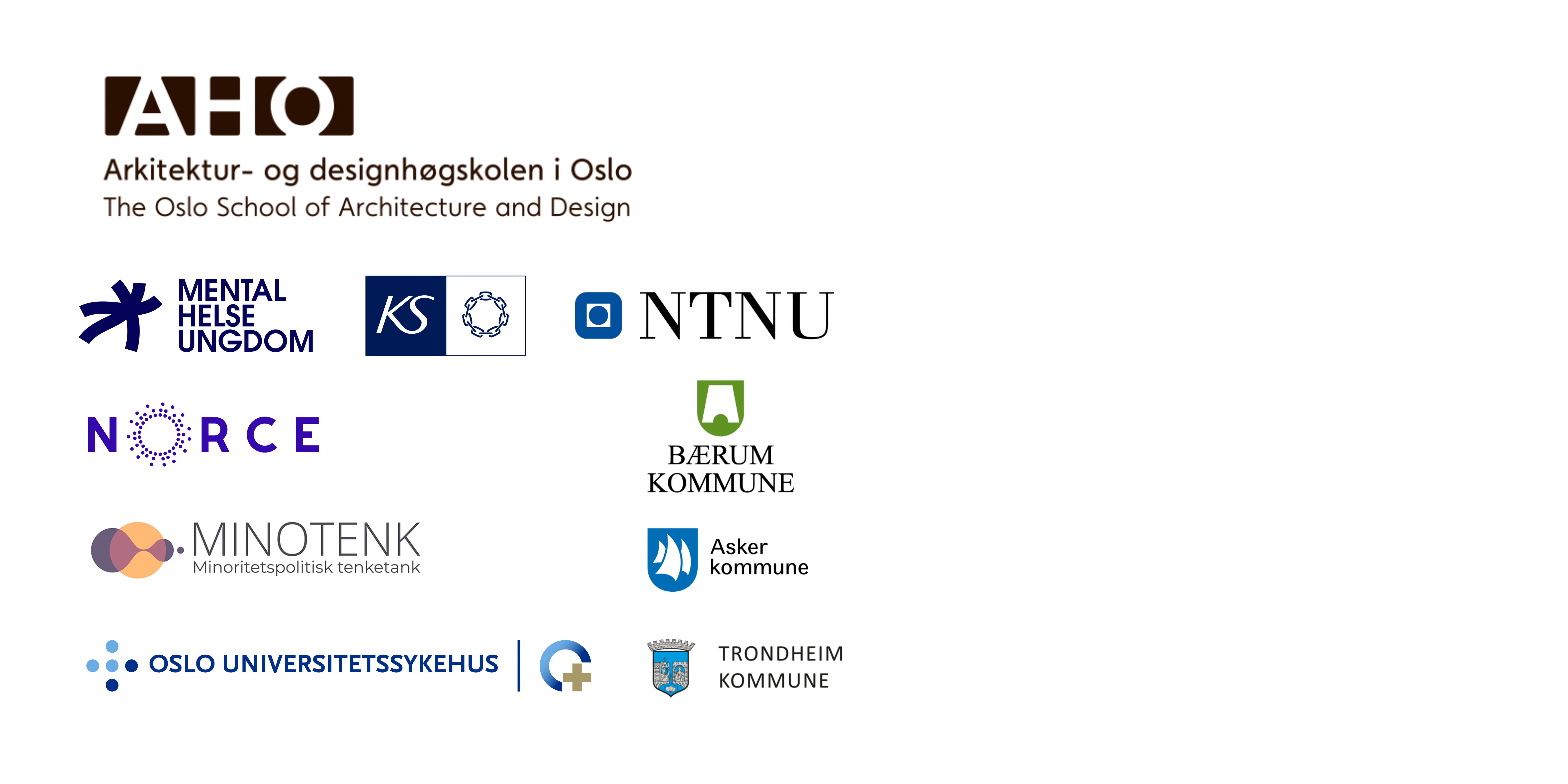 Logoer fra alle samarbeidspartnere i prosjektet.