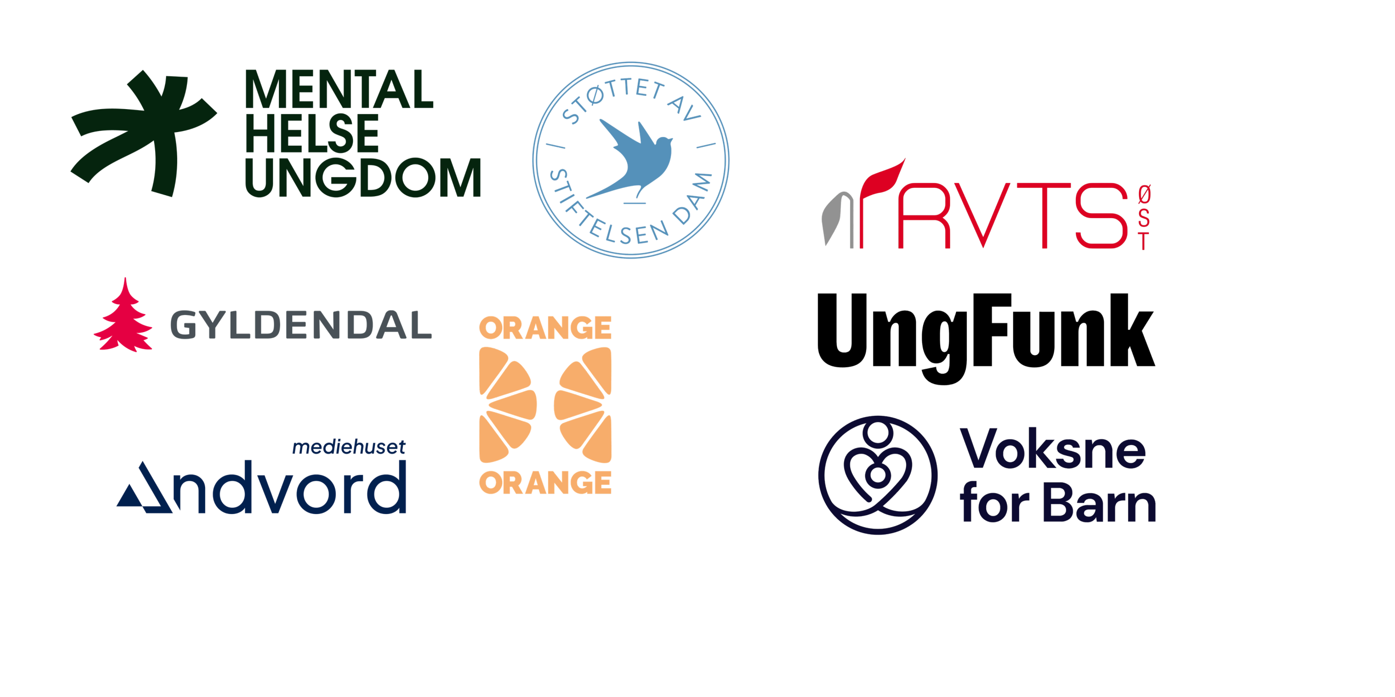 Logo til alle organisasjoner involvert i prosjektet.