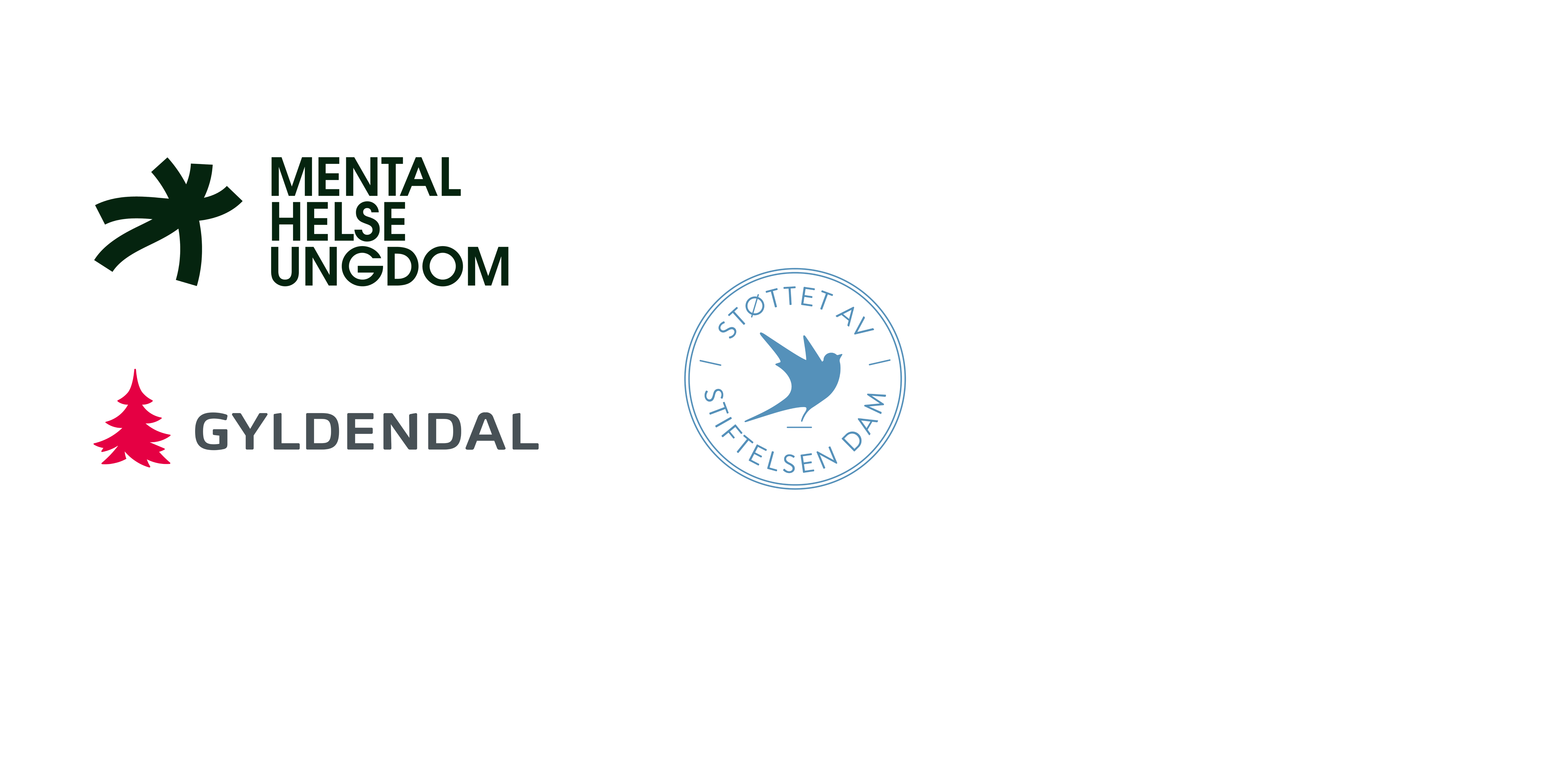 Logo til Mental Helse Ungdom, Gyldendal og Dam