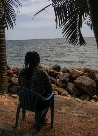 Diana sitting by the sea