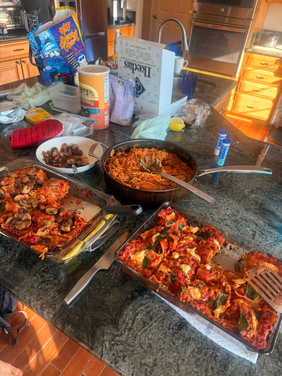 Pre-race lasagna and pasta