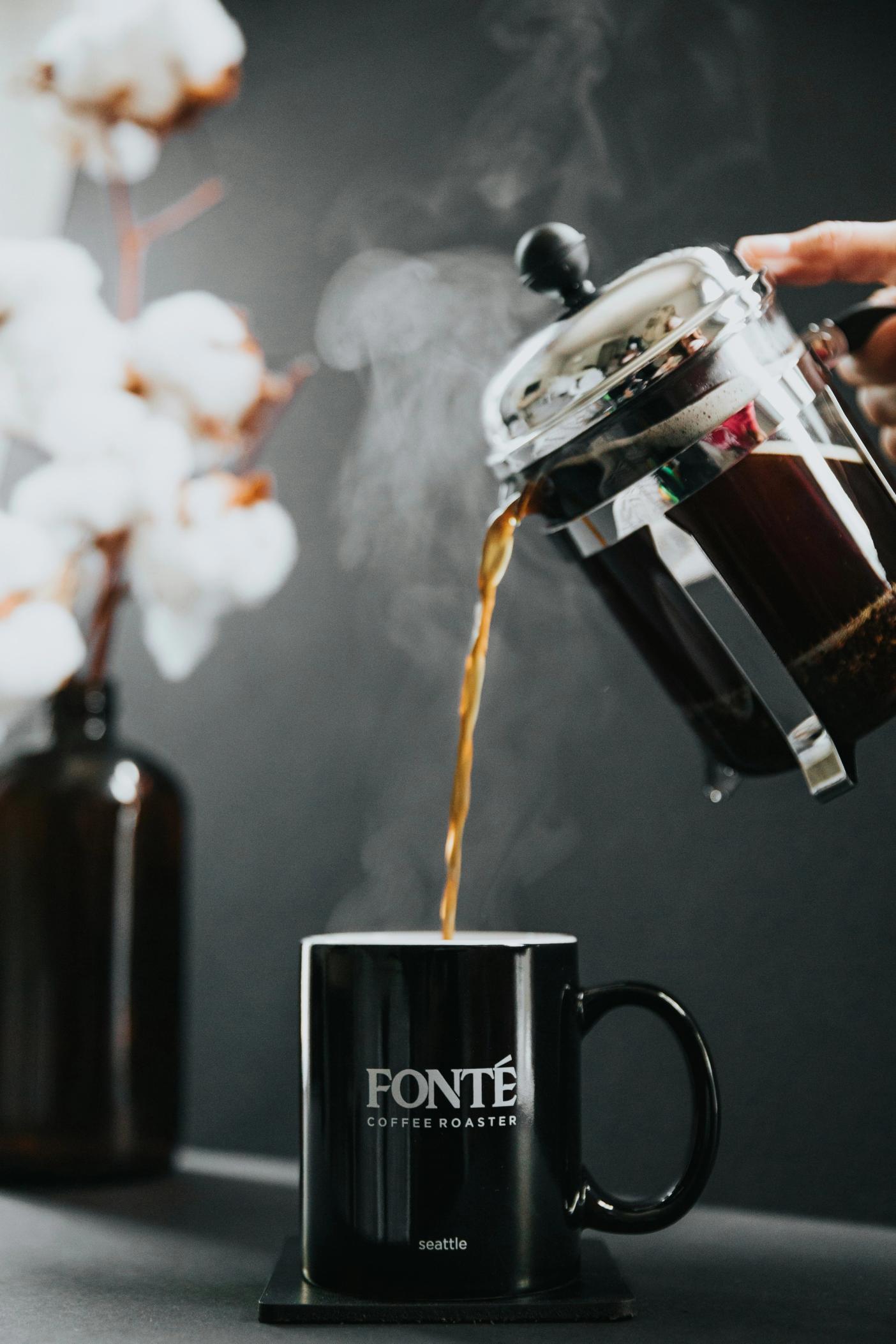 Pouring French Press Coffee