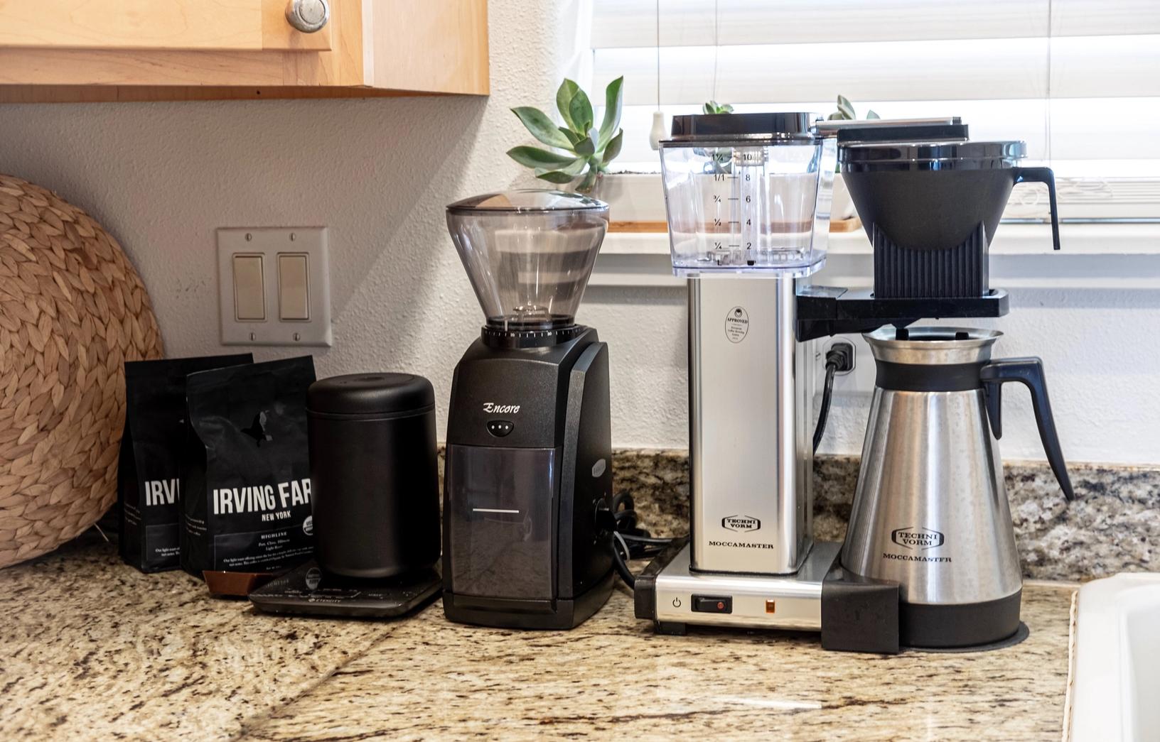 Home Brewing Setup with Entry-level Electric Burr Grinder