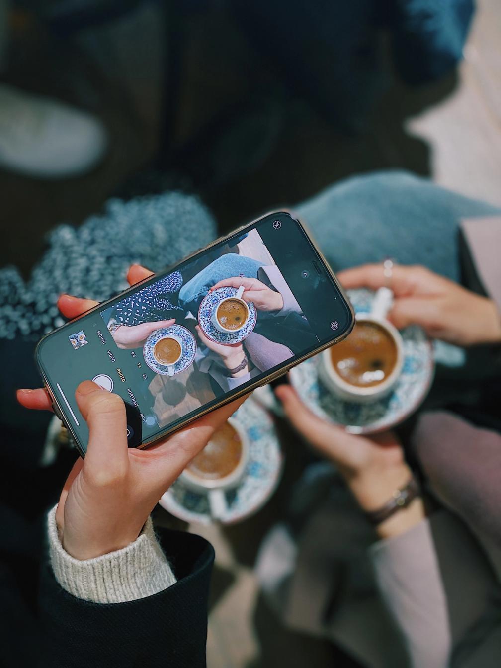 Young People Enjoying Turkish Coffee