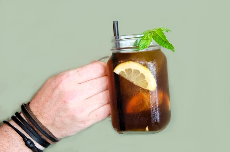 Cold Brew Coffee with Lemon and Mint