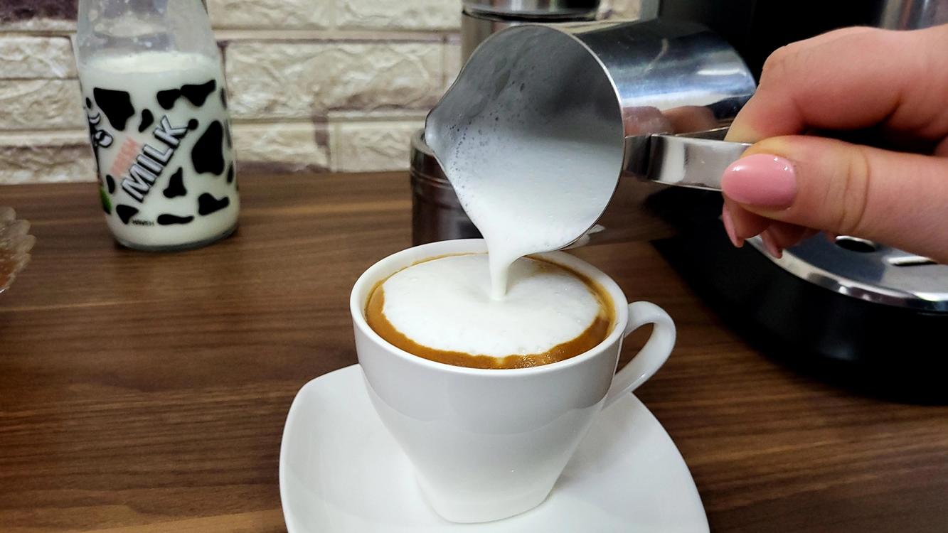 Finish Pouring the Steamed Milk