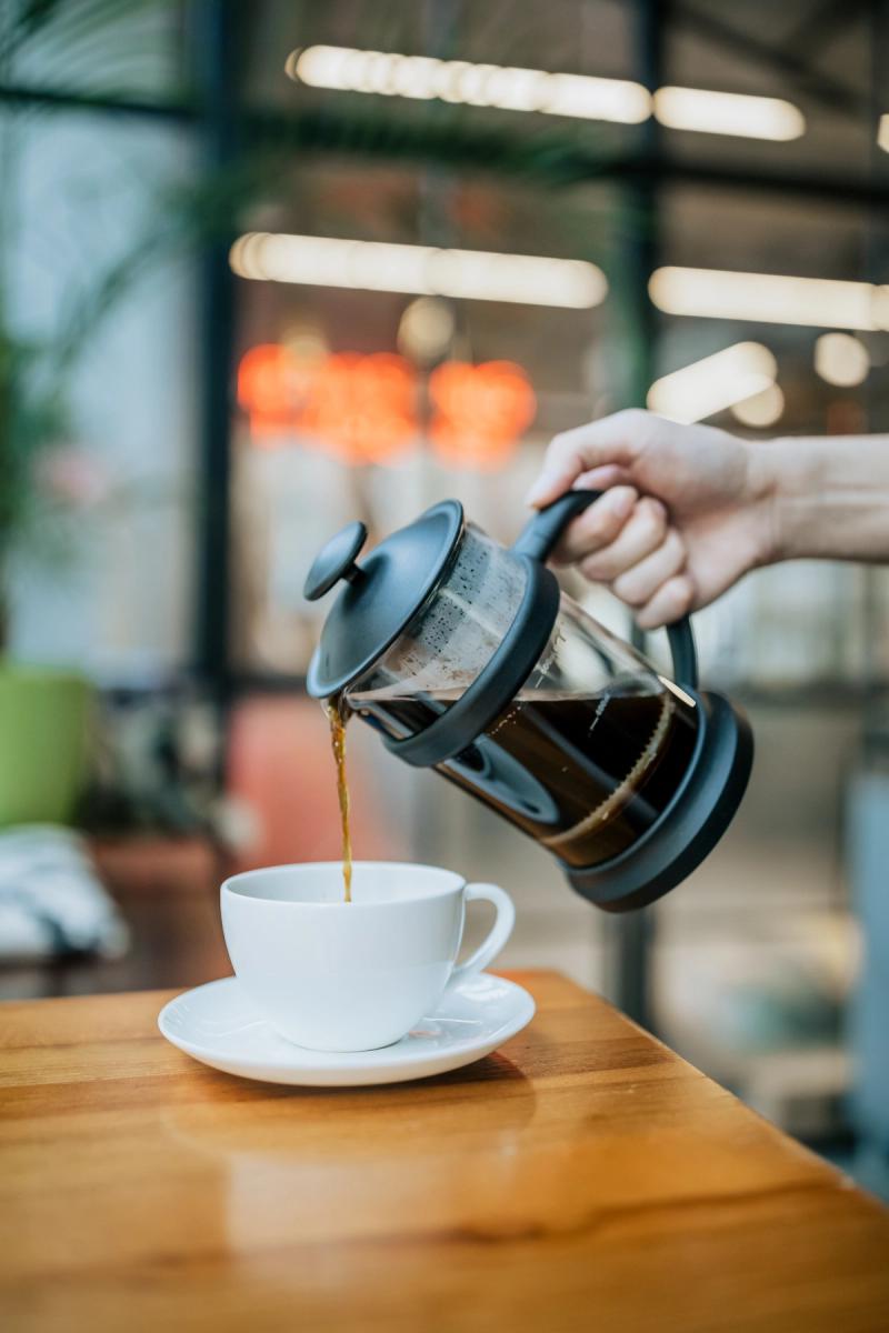 Pouring French Press Coffee