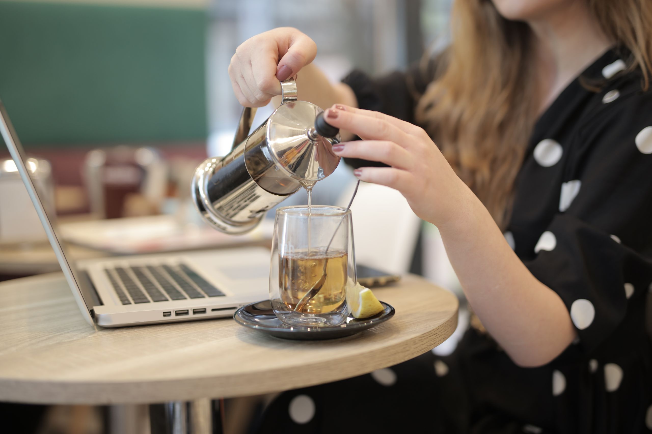 Pouring Tea from French Press