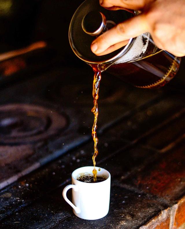 Pouring French Press Coffee