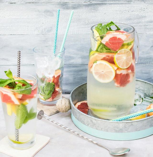 Infused Water with Herbs and Citrus Fruits