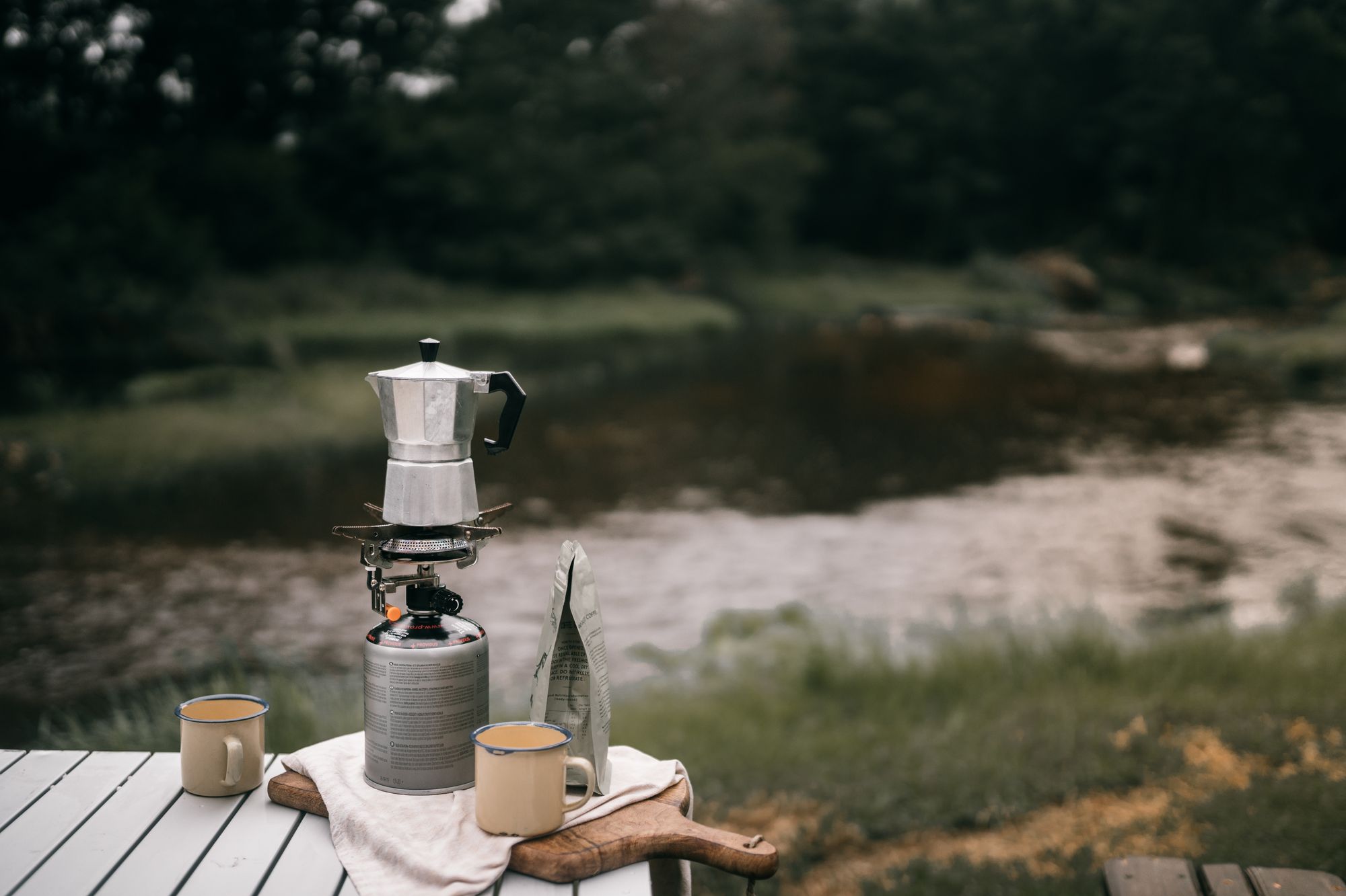 Brewing With Moka Pot Outdoors