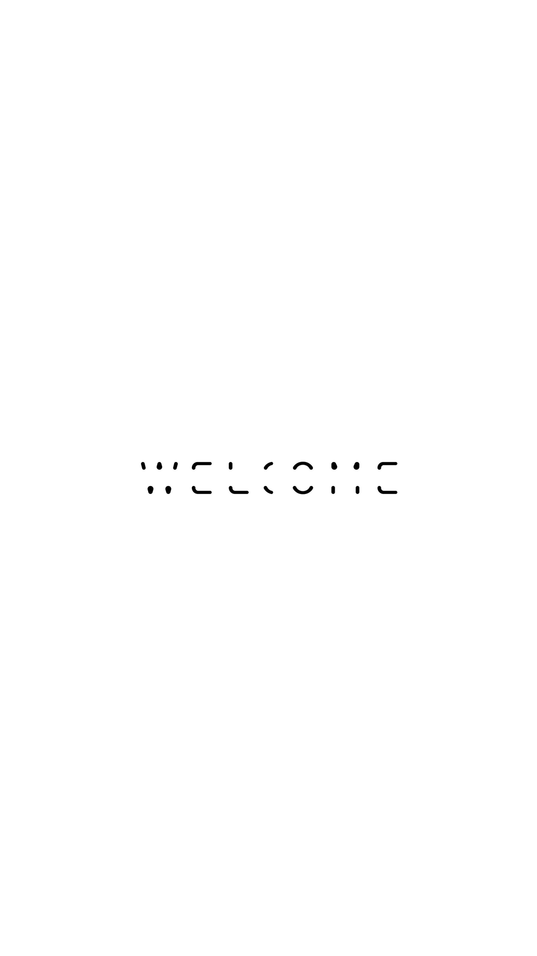the word welcome is written in black on a white background .