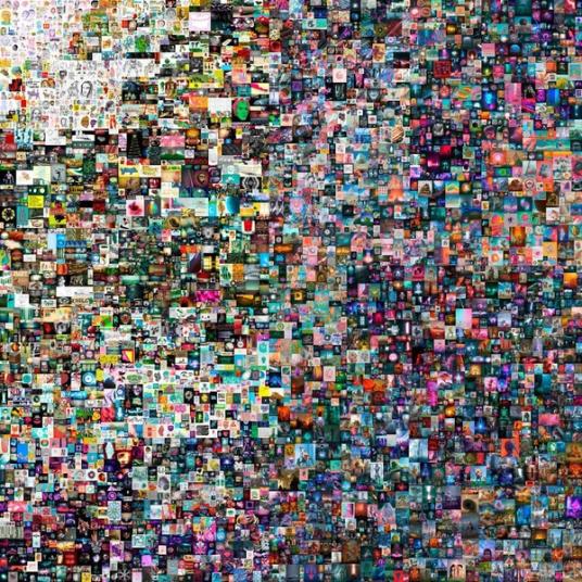 it looks like a mosaic of a bunch of pictures .