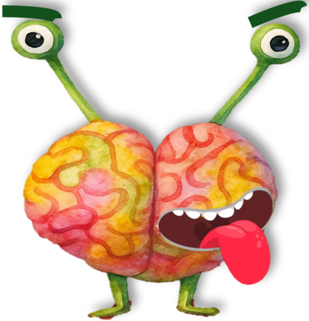 Ilustración de Ernesto, cerebro disléxico