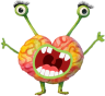 Ilustración de Félix, cerebro con síndrome de Tourette