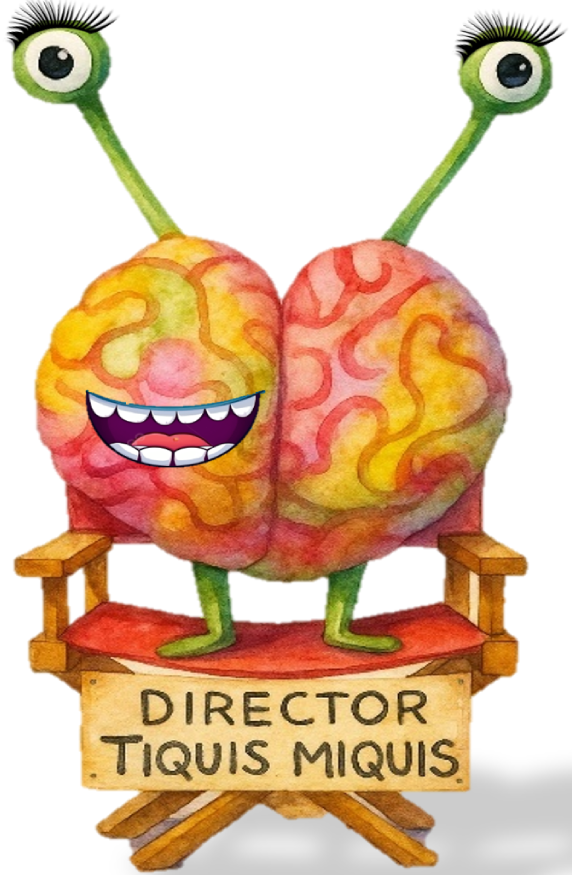 Ilustración del Director Tiquis Miquis, cerebro con TOC