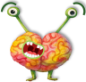 Ilustración de Cosme, cerebro con trastorno del desarrollo del lenguaje