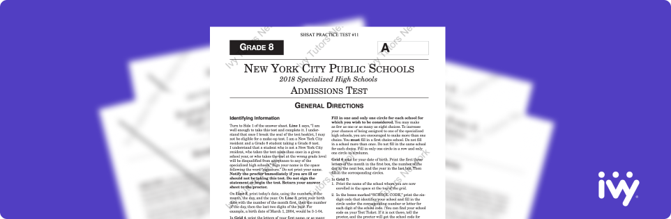 New York City Publish Schools, 2018 Specialized High Schools, Admissions Test
