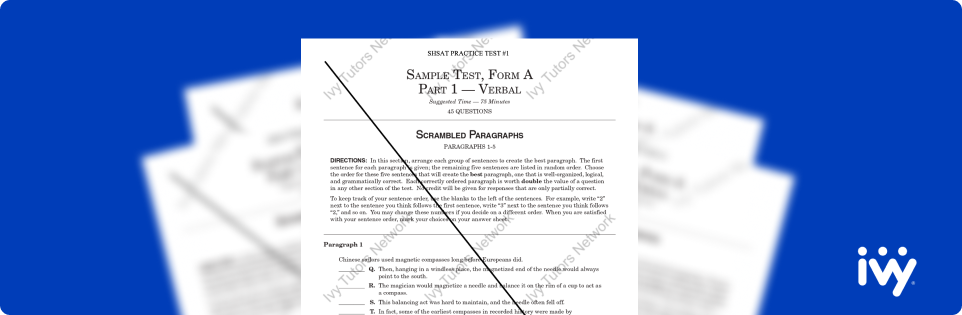 Sample Test, Form A: Part 1 - Verbal 