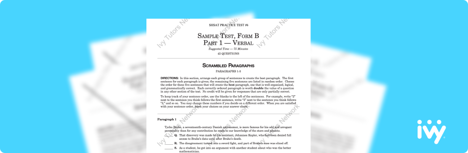 Sample Test, Form B: Part 1 - Verbal 