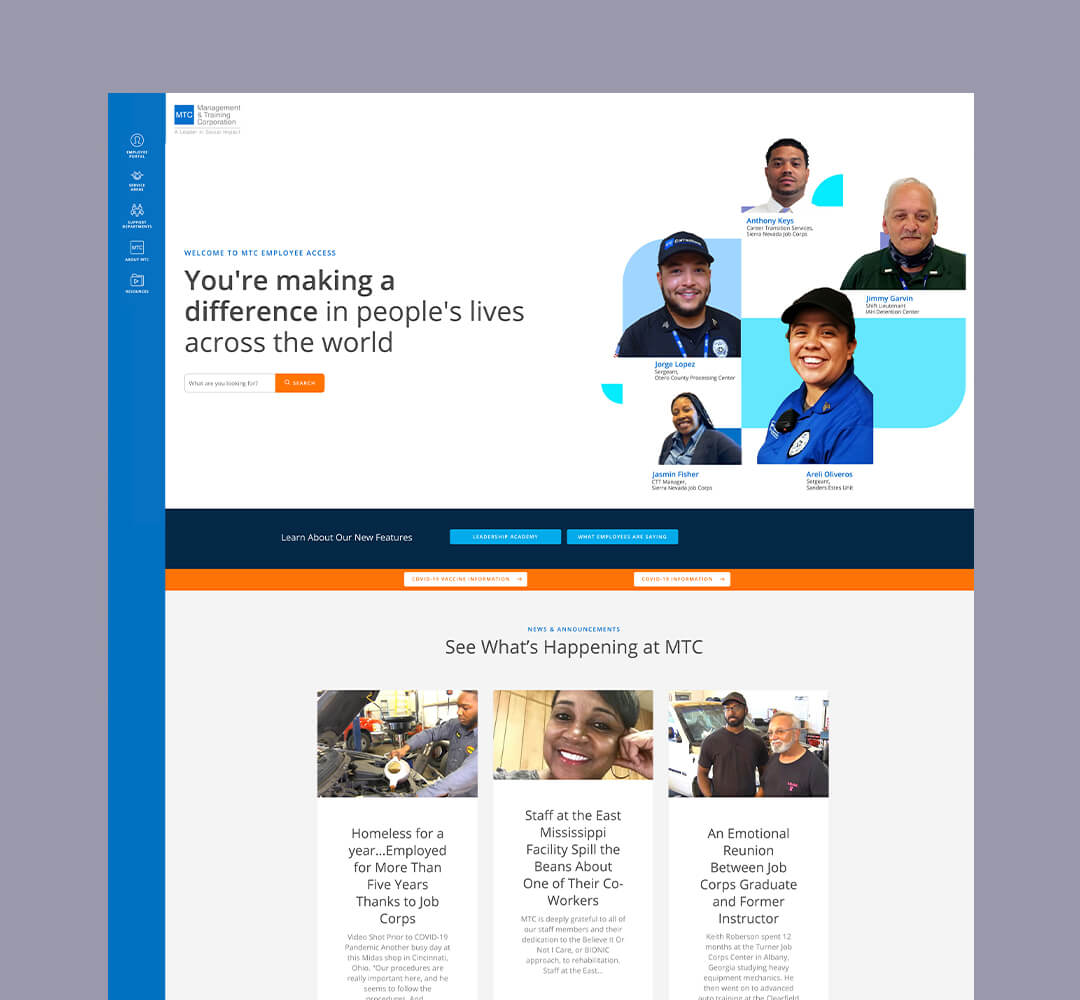 mtc employee site portfolio preview