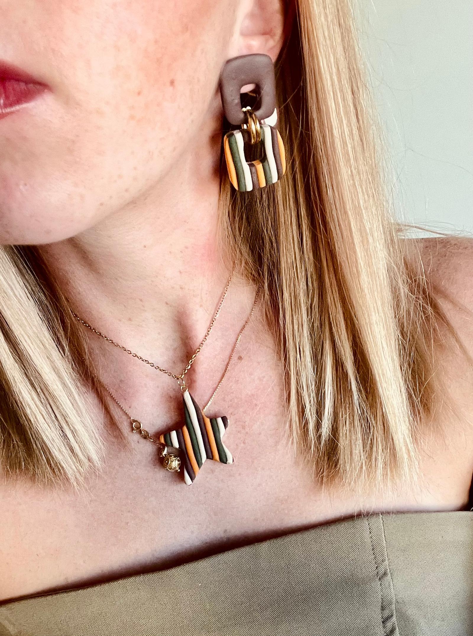 Pendientes 80s rayas — foto 2 de 2