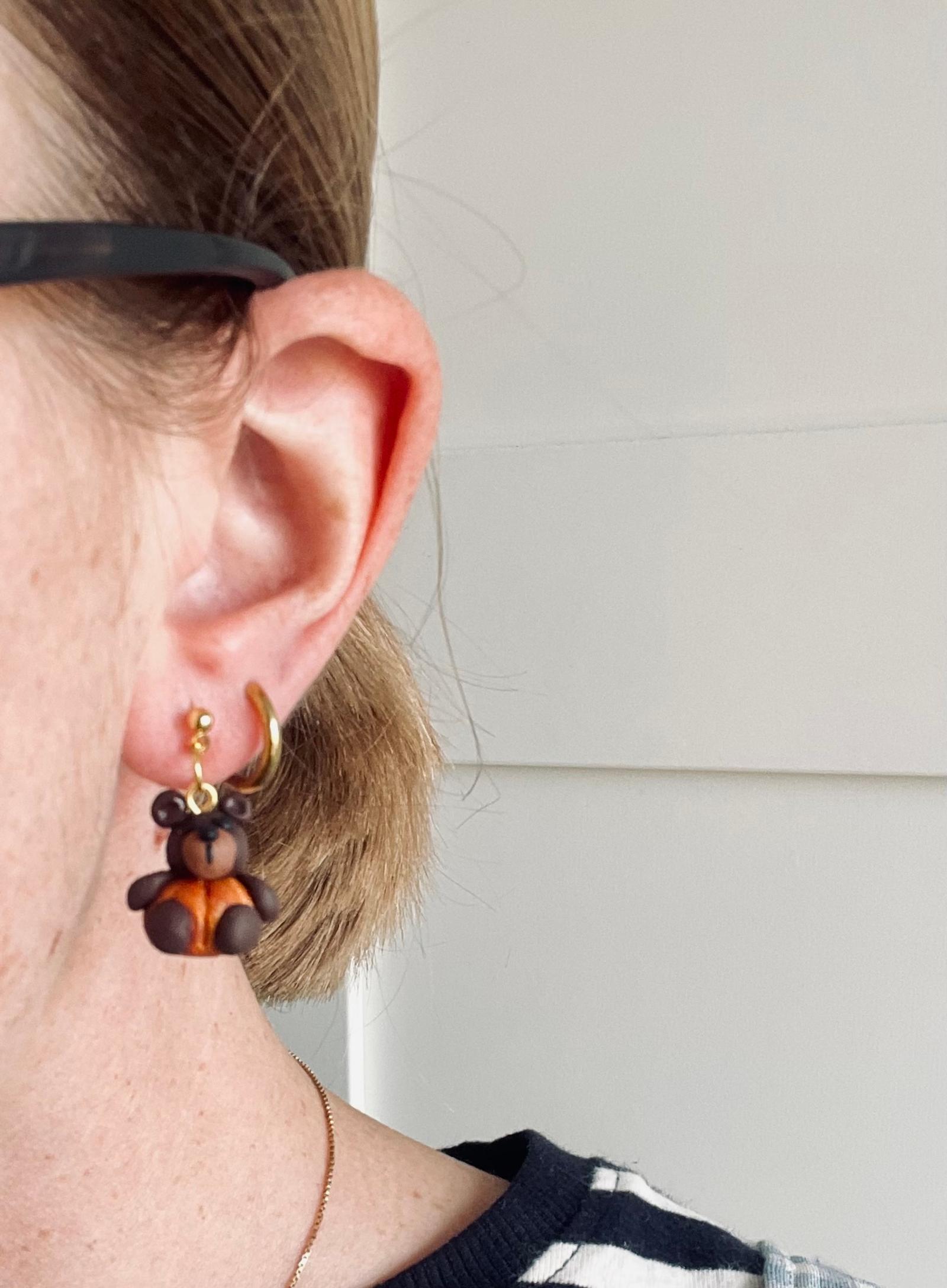 Pendientes ositos calabaza — foto 2 de 2