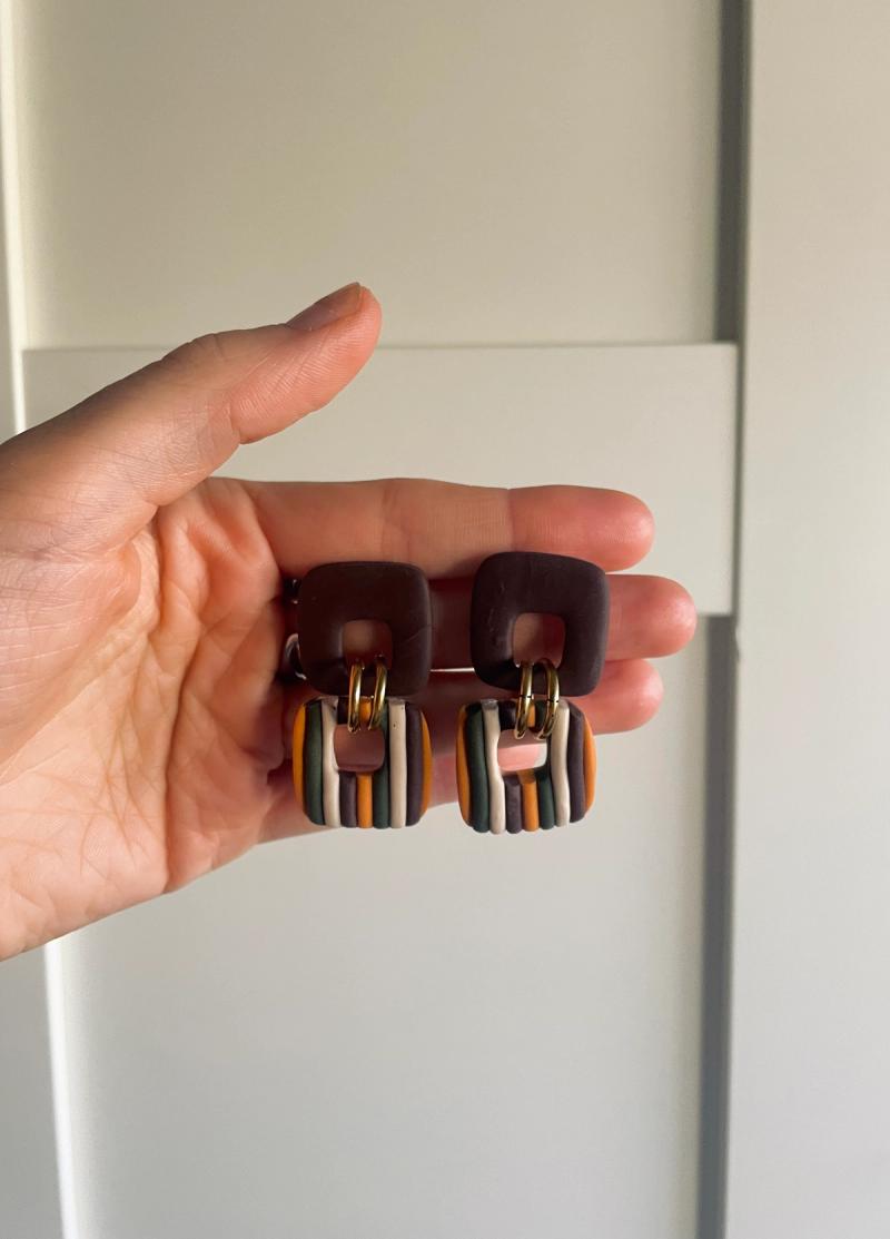 Pendientes 80s rayas