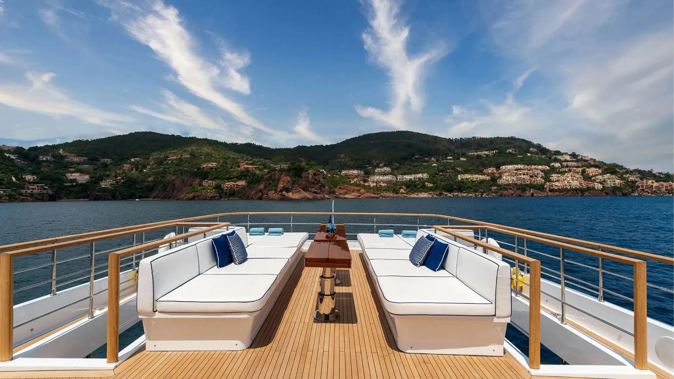 Amer 36m, interior salon and accommodation.