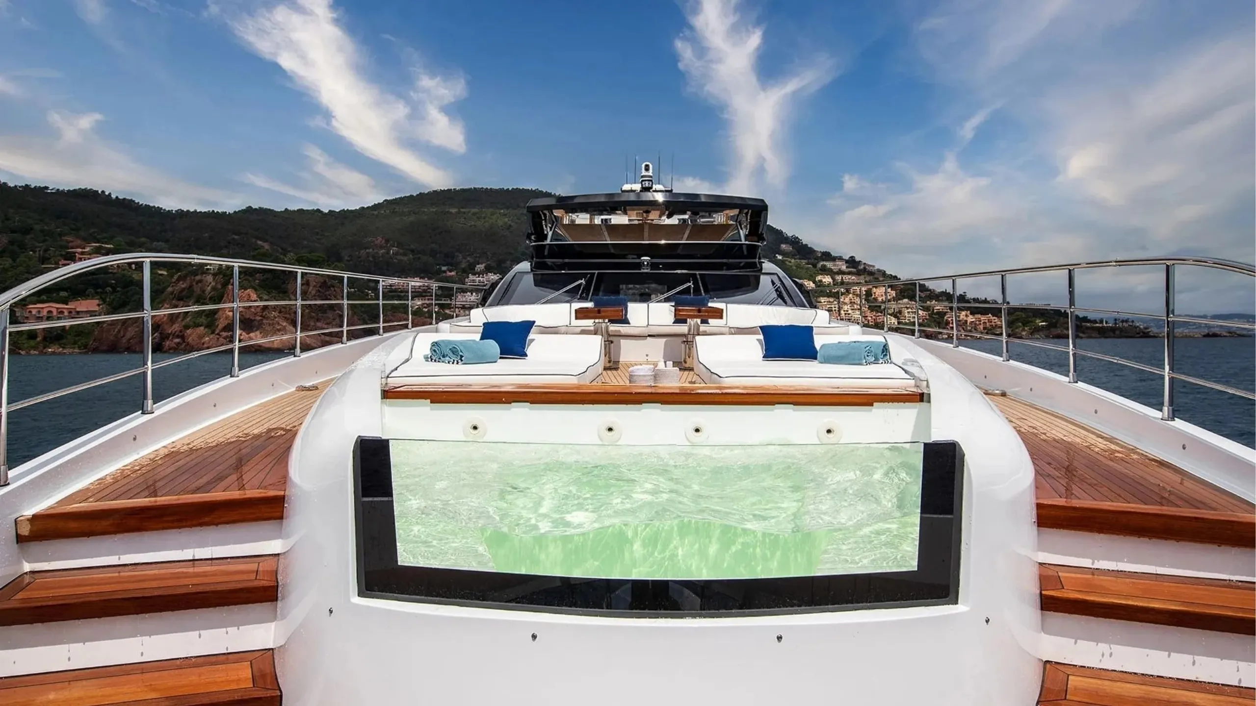 Amer 36m, interior salon and accommodation.