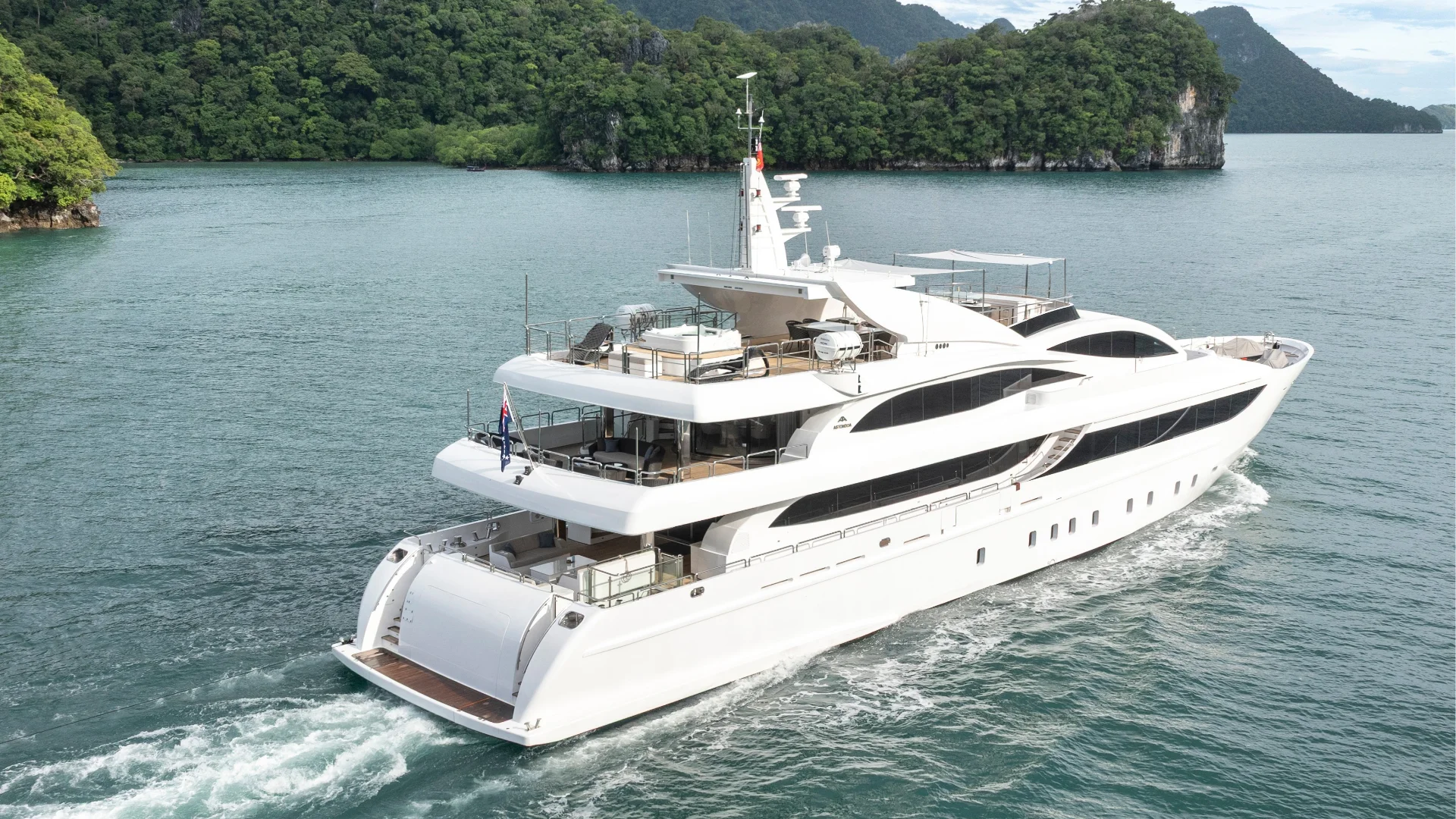 Astondoa 46-metre at anchor