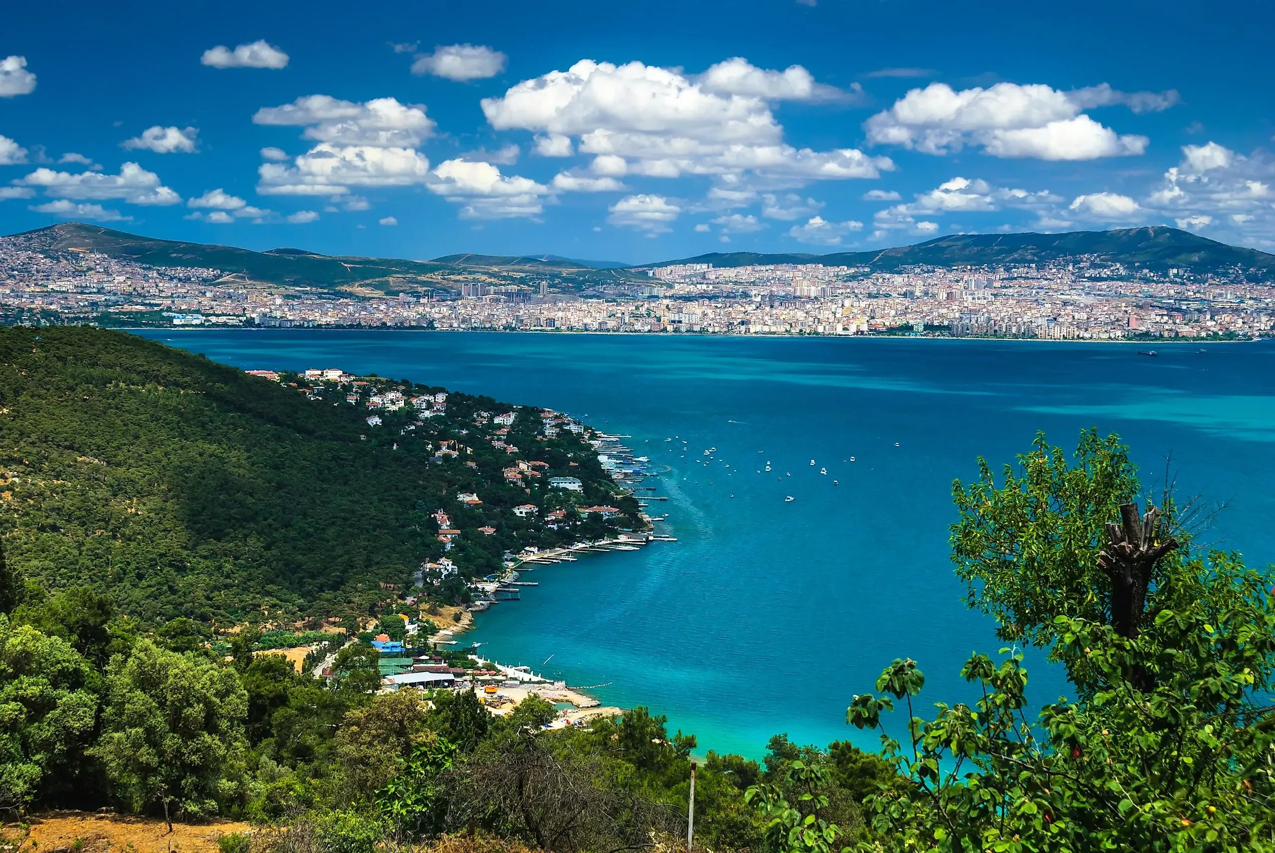 Turkey coastline with islands and turquoise water near Istanbul