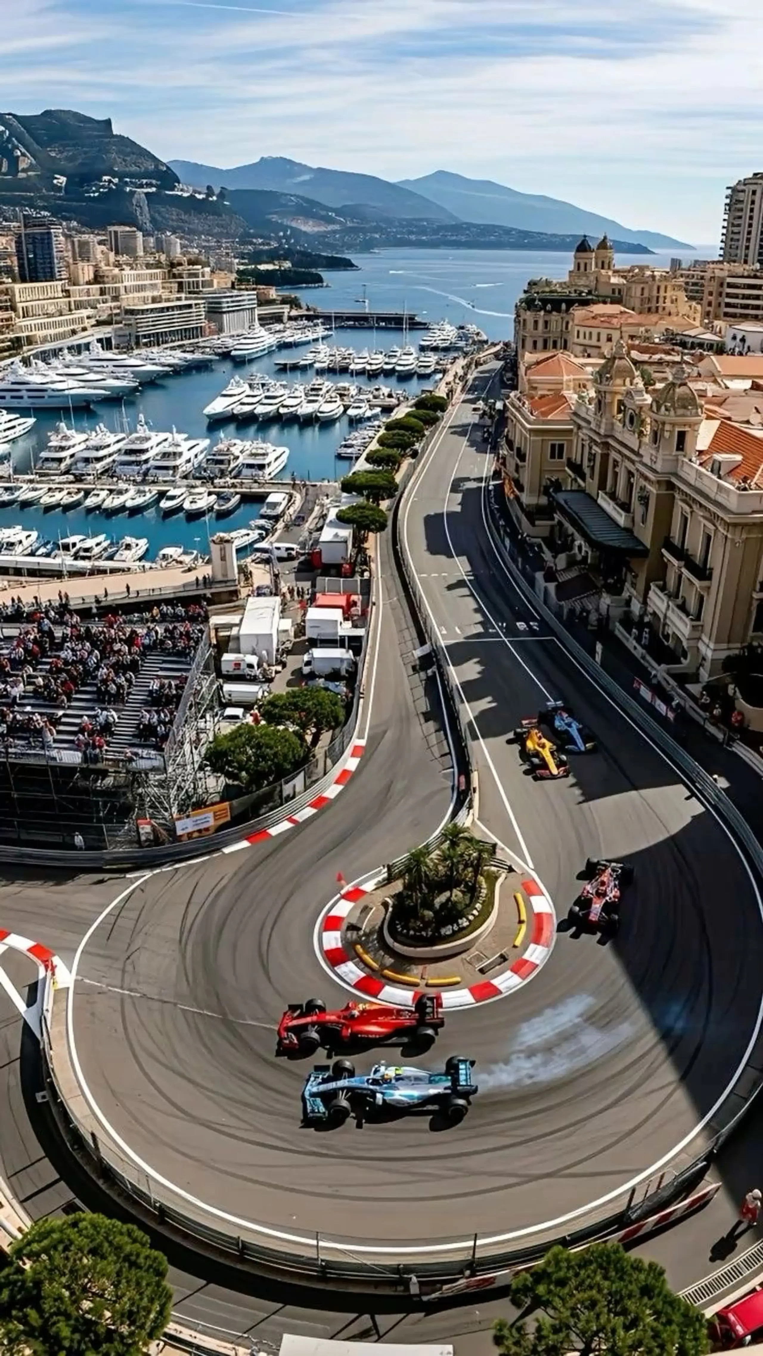 A private yacht in Port Hercule during Grand Prix weekend