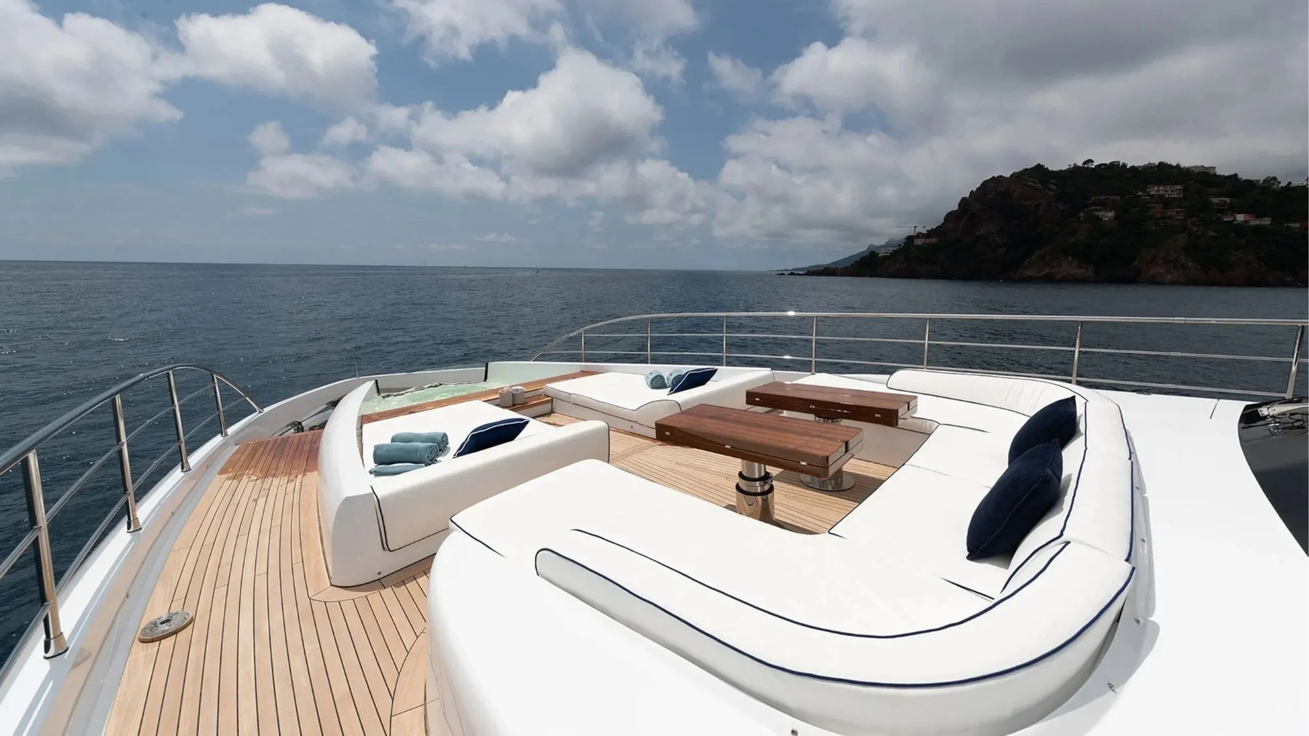 Amer 36m, interior salon and accommodation.