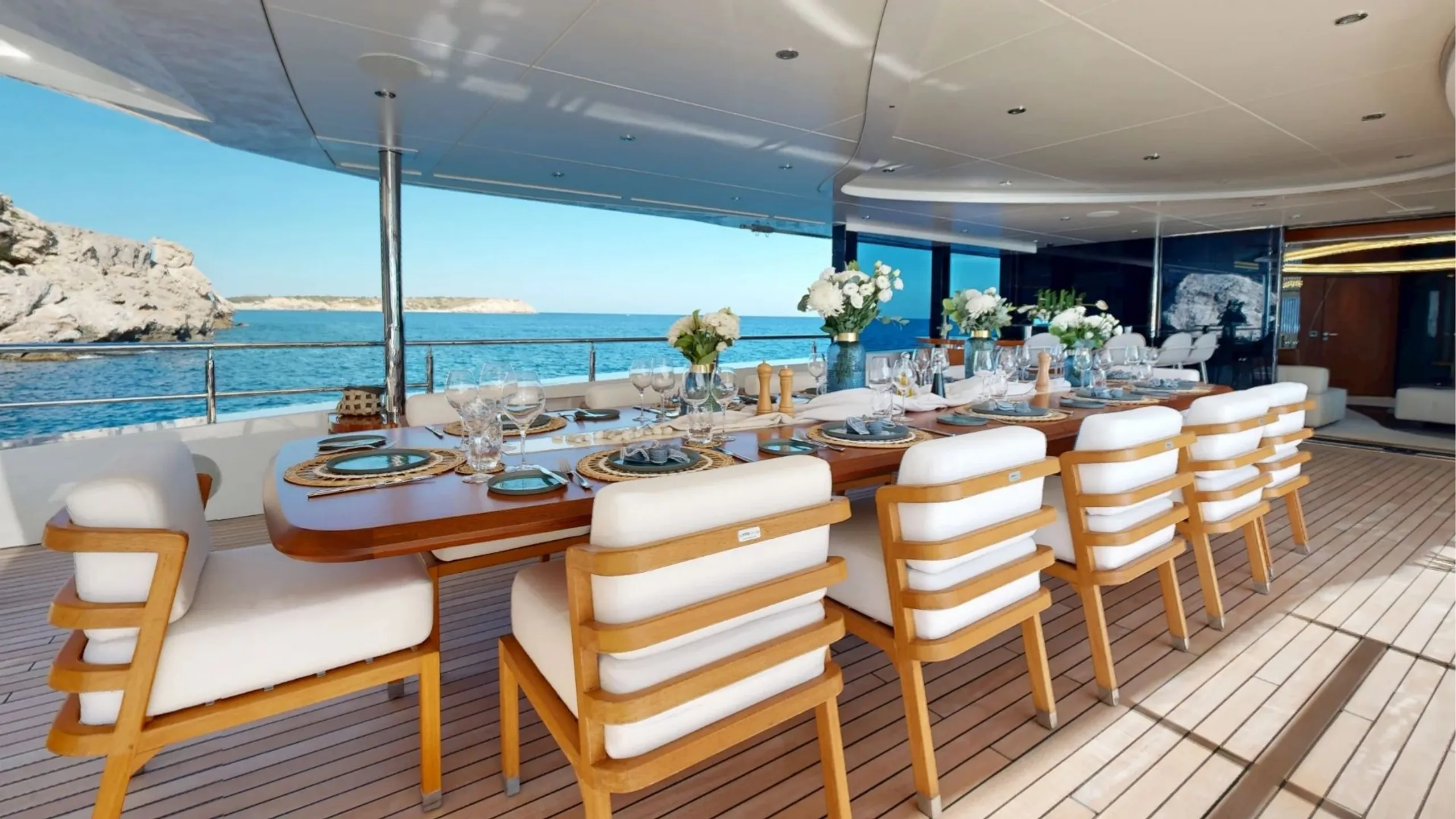 Bilgin 50m, interior salon and accommodation.