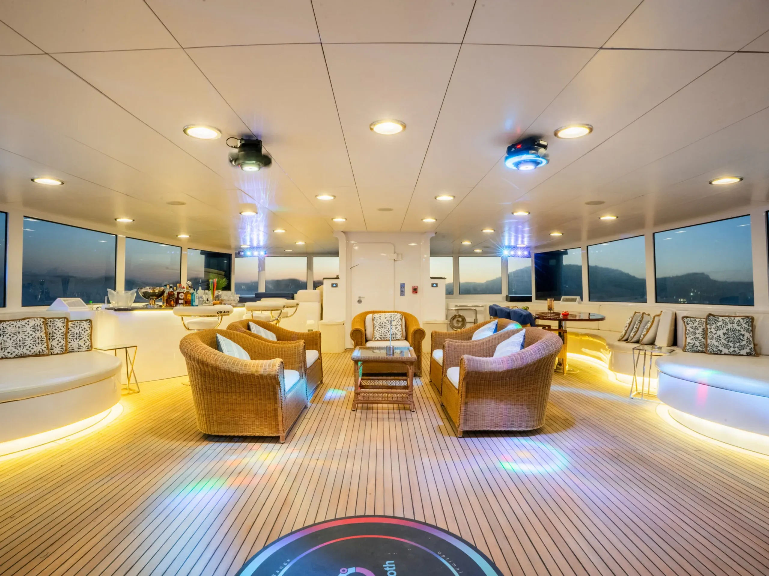 Australian Yacht Builders 58.5m, interior salon and accommodation.