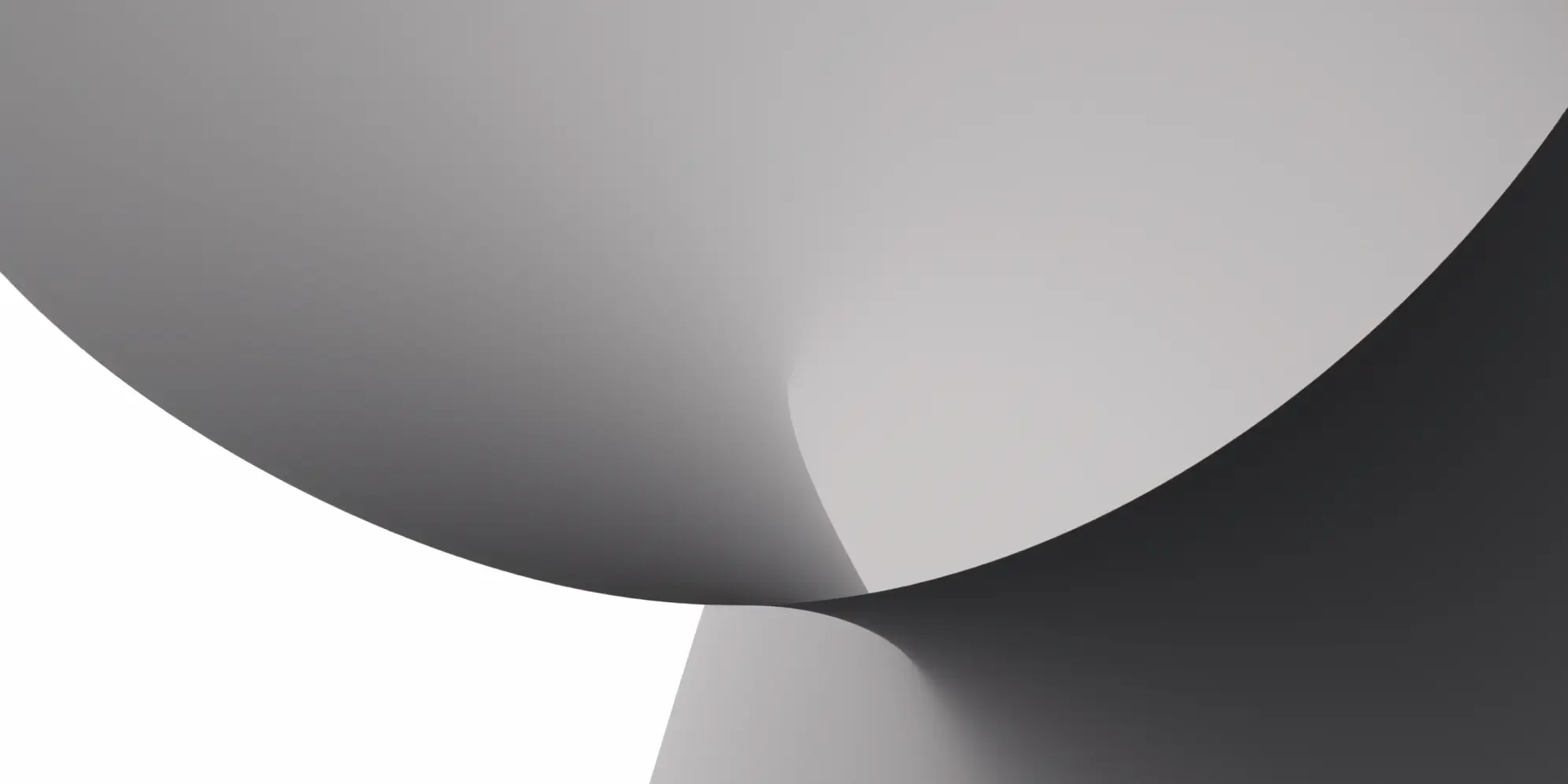 Abstract form study — two intersecting curved surfaces in greyscale