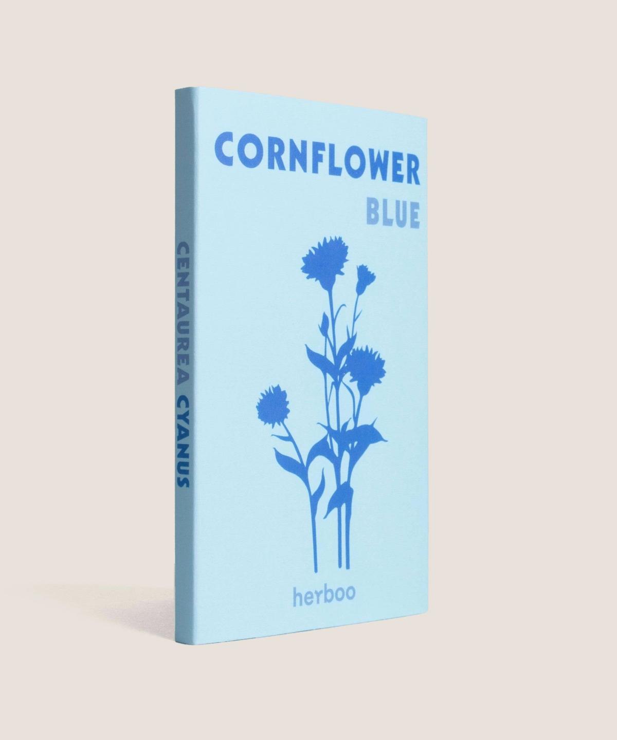 Side view of Herboo Cornflower seed packet for UK gardens and meadows