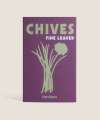 Chives seed packet illustrated with a plant in flower.