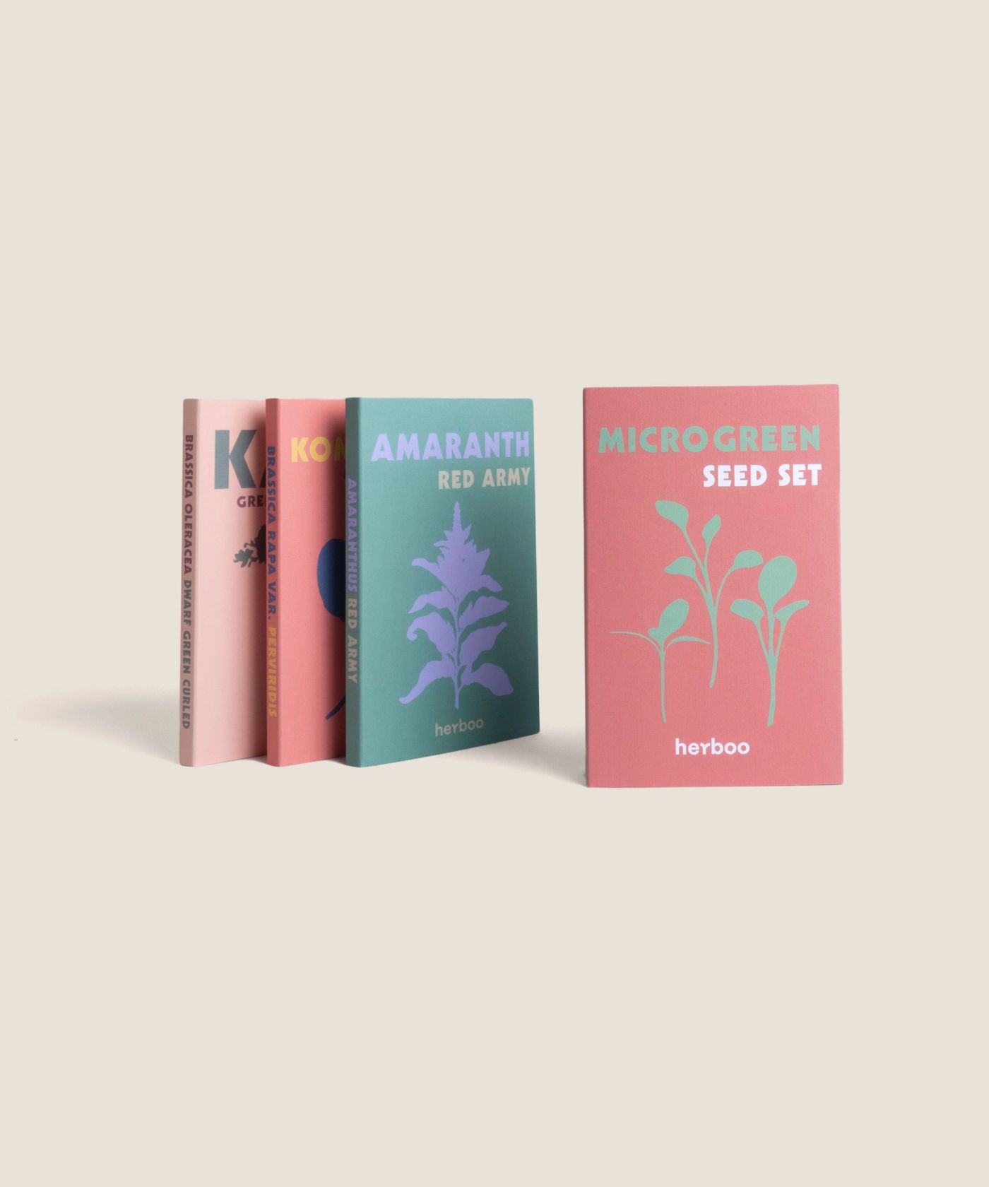 Micro Green Seed Set packaging with three microgreen seed packets displayed together