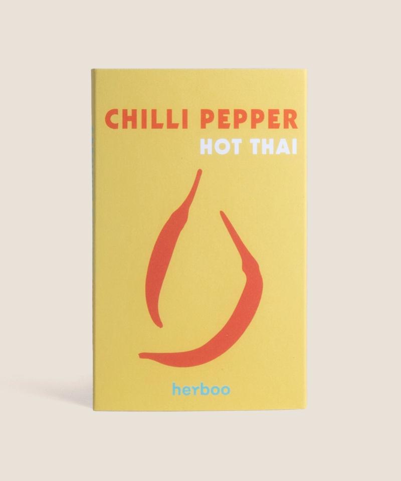 Chilli ‘Thai Hot’ seeds packet by Herboo