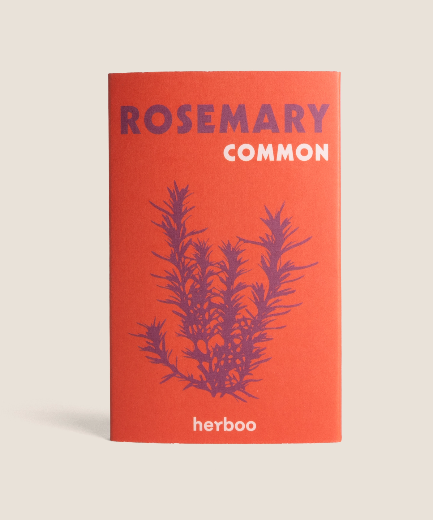 Herboo Rosemary 'Common' seed packet in tomato red.