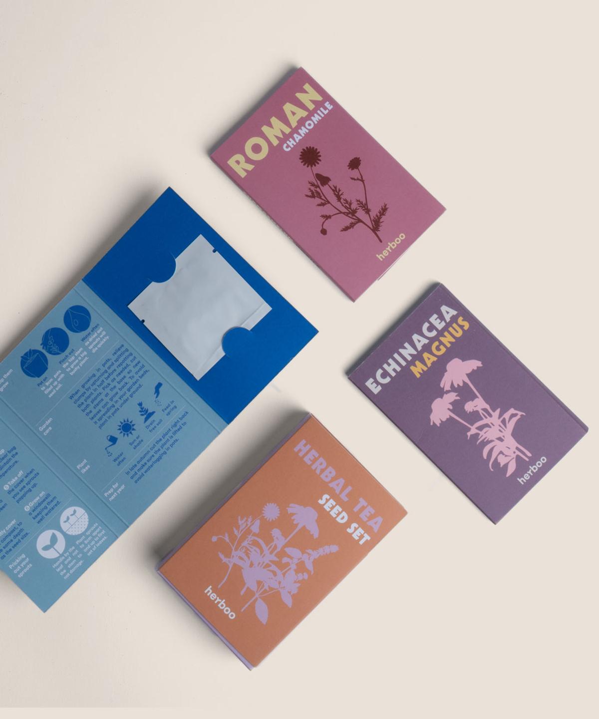 Herbal Teas Seed Set box displayed with all included seed packets